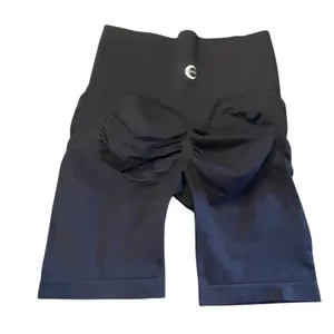 Luna Black Seamless High Waisted Scrunch Butt Biker Shorts Athletic Gym S thumbnail 2