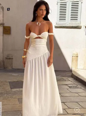 Nwot Outcast Muaii Maxi Dress Ivory thumbnail 1