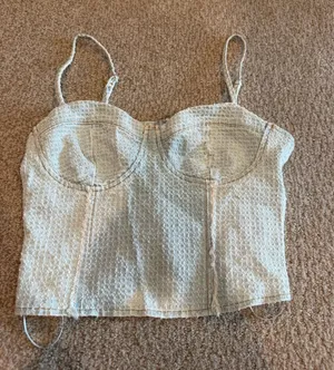 Jean crop top White Size M thumbnail 1