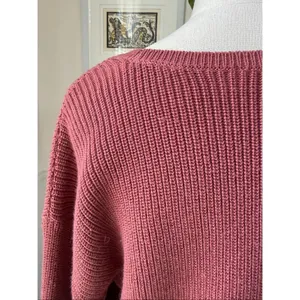 Gentle Fawn Balletcore Mauve Tulip Pink Crossfront Sweater L thumbnail 8