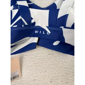 Wilo Leggings Set Small Blue Floral 2 Piece Built-In Bra Activewear NWT thumbnail 4