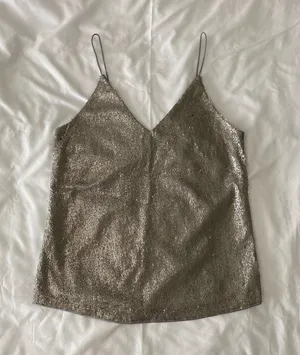 Silver Metallic Sequin Tank Top thumbnail 1