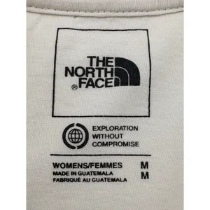 The North Face Graphic Tee Womens M Cream Orange Logo Short Sleeve Hiking Casual thumbnail 5