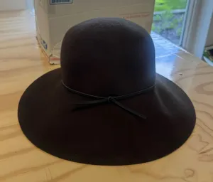 NWT Aritzia Talula Baylis Hat Espresso‎ Brown Wool Floppy Wide Brim Packable S/M thumbnail 1