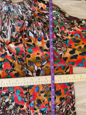 Anthropologie Bl-nk London Small Annalee Peasant Blouse Colorful Abstract Art thumbnail 6
