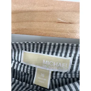 Michael Kors Black Striped Linen Wide Leg Pants Womens 16 Coastal‎ Resort thumbnail 6