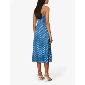 💕REFORMATION💕 Juliette Dress ~ Lazuli Blue Polka Dot Print 6 thumbnail 5