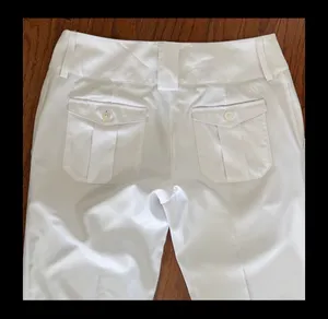 Adidas White Climalite golf pants - size 8 ***Refer to measurements. Great fabric pants for golf outings. Pants zip up. Gently warn and excellent condition. Measurements approximately 17” waste x 36.5” long x 10” rise. Non-smoking home. Priced to sell at as is condition. Don’t like my price, make reasonable offers! thumbnail 4