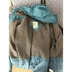 Misty Harbor Rain Coat Jacket Womens Large Teal Hooded Fleece Lined Vinyl Coat thumbnail 15