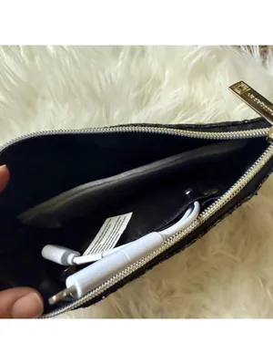 Liz Claiborne Black Sequin Wristlet Wallet with USB and iPhone Charger thumbnail 5