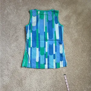 Boden Lightweight Sleeveless Vibrant Multi Colored Pattern Top. Size US 2 thumbnail 6