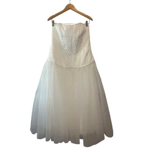 BHLDN Strapless‎ Satin Tulle Bridal Midi Dress NWT Large thumbnail 4