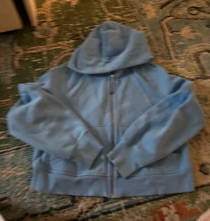 Lululemon light blue cropped full zip scuba thumbnail 1