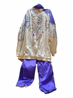 Source Unknown White and Purple Retro Track Jacket and Joggers Set thumbnail 3