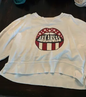 Arkansas Razorback sweatshirt White Size XL thumbnail 1