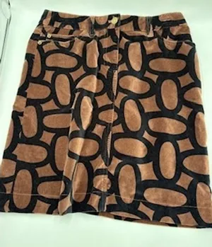 Boden Skirt 6R Brown Black Geometric Mini‎ Retro Mod Academic Autumn thumbnail 1