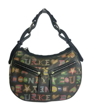 Y2K Dooney & Bourke Rainbow Crayon Graffiti Logo Hobo Shoulder Bag thumbnail 1