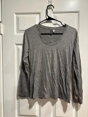 Ibex wool base layer long sleeve tshirt gray sz M Size M thumbnail 2