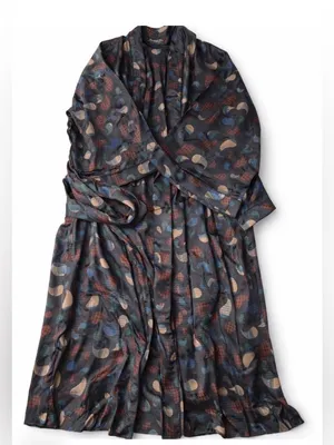 Vintage Christian Dior Monsieur Belted Jacquard Robe Paisley One Size thumbnail 2