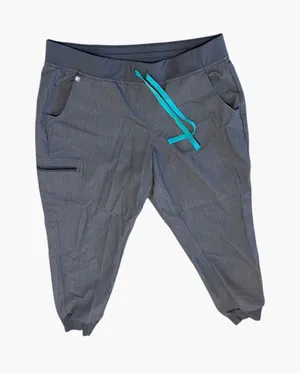 FIGS Zamora Jogger Scrub Pants Womens Petite XL Gray Teal Drawstring thumbnail 1