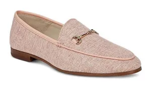 Sam Edelman Women‎ Loraine Loafers Shoes Pink Metallic Linen Size 6.5 Equestrian thumbnail 1
