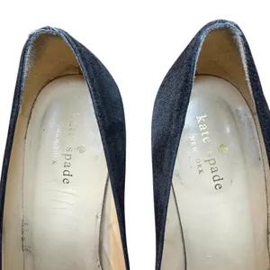 Kate Spade Shoes Womens Size 8 Black Suede Pointed‎ Toe High Heel Pumps Italy thumbnail 3