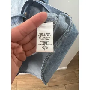 Current/Elliott The Prep School Light Wash Chambray Denim Shirt Small thumbnail 8