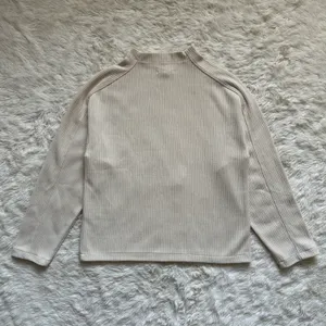 Madewell Top Striped Jacquard Funnelneck Long Sleeve Cream XS thumbnail 6
