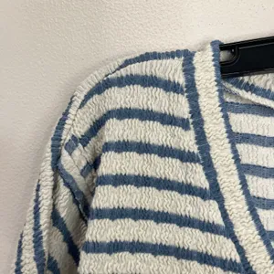 Altar’d State Raelynn V-Neck‎ Striped Sweater Top Cream Blue Sz XXL thumbnail 4
