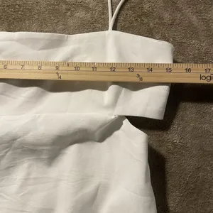 Zara Dress Women's Medium White Mini Cut Out Fitted Zip Up Back Spaghetti Strap thumbnail 5