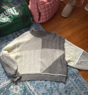 SheIn Patchwork Sweater thumbnail 1