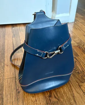 Dooney & Bourke Navy Leather Alto Pyramid Sling Backpack With Coin Purse Set thumbnail 1