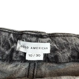 Good American Size 10/30 Curvy Twist Straight Leg Jeans Washed Black‎ Split Hem thumbnail 4