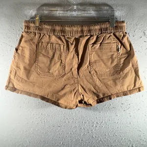 3017 | Pact Organic Cotton Stretch Twill Drawstring Shorts Brown Womens M thumbnail 2