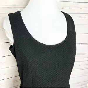 Calvin Klein Black Textured Sleeveless Fit & Flare Dress Size 4 Small thumbnail 3