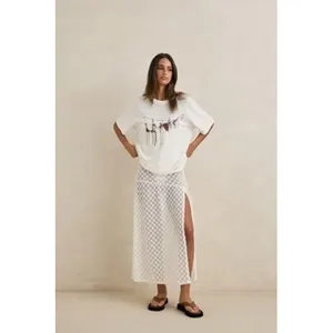 Rhythm Womens Gigi Lace Maxi Skirt White High Waist‎ Side Slit Boho XS/6 NWT thumbnail 2