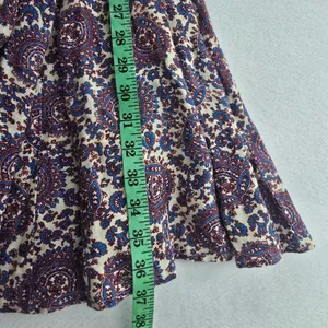 J. Crew Paisley Linen Smocked Waist Dress Blue Burgundy BP857 Womens Medium‎ thumbnail 10