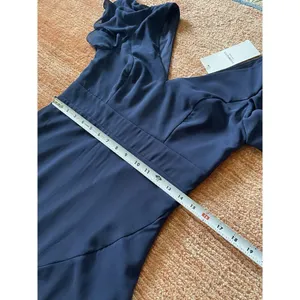NWT Ever-Pretty Women's Dress Double V Neck A Line Ruffle Hem Backless Blue L thumbnail 8