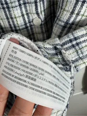 Abercrombie & Fitch Plaid Shirt Jacket Textured Tweed Shacket Oversized XL thumbnail 8