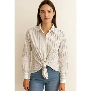Anthropologie Eva Franco NWT Small Women Striped Front Tie Button Down Shirt thumbnail 13