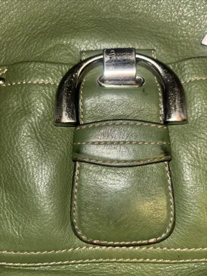 B Makowsky Olive Green Leather Crossbody Silver Hardware With B Hang Tag thumbnail 5