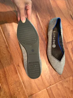 Rothys The Point Cloud Grey Birdseye Flat Shoes Womens Size 7 thumbnail 6