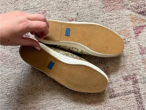 Keds x Kate Spade Gold Glitter Ribbon Lace-Up Sneakers thumbnail 3