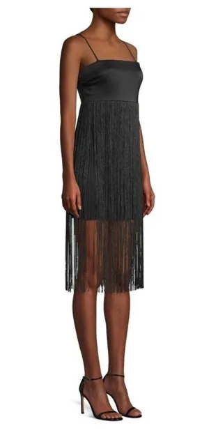 Rikki Black Fringe Flapper Dress thumbnail 3