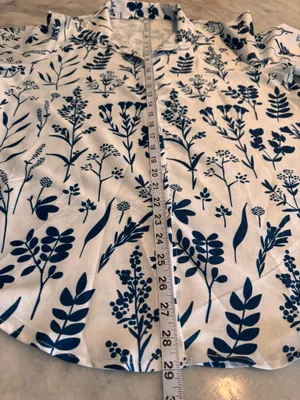 SheIn Botanic Print Turn-Down Collar Long Sleeve Women's Shirt. Size 8/10 (Large) thumbnail 7