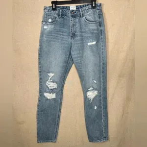 Twelve by OnTwelfth Women's Distressed Blue Jeans Size 29 High Rise thumbnail 11