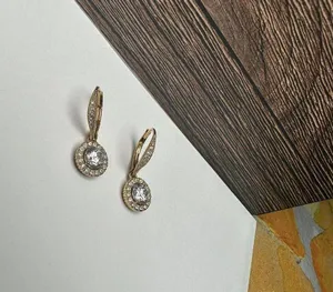 Nadri Crystal Clear Gold Tone Dangle Drop Pierced Earrings thumbnail 5