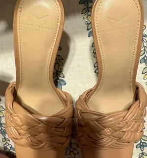 Marc Fisher Tan Braided Slide Sandals thumbnail 1