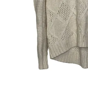 American Eagle Open Knit Sweater Size‎ Small Cream Cotton Wool Stretch Blend thumbnail 5