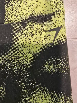 {L} Gymshark Gs Power Regular Legging Moss Green Neon Yellow thumbnail 6